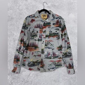 Vintage Billionaire Boys Club All-Over Fish Print Button Down Shirt
